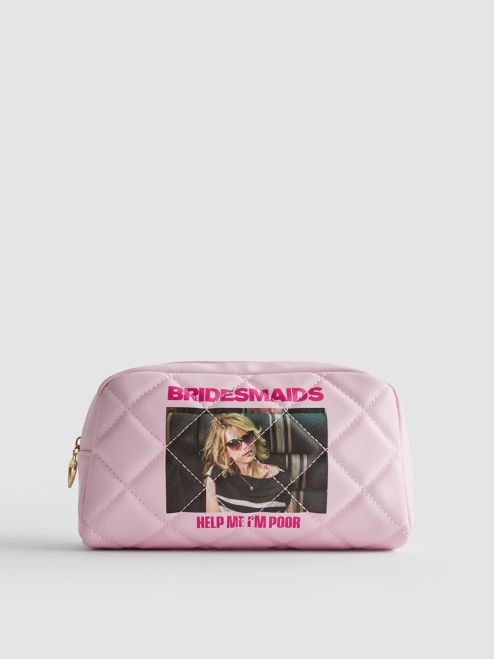 Bridesmaids Pink Cosmetic Bag - Help Me I'm Poor Print
